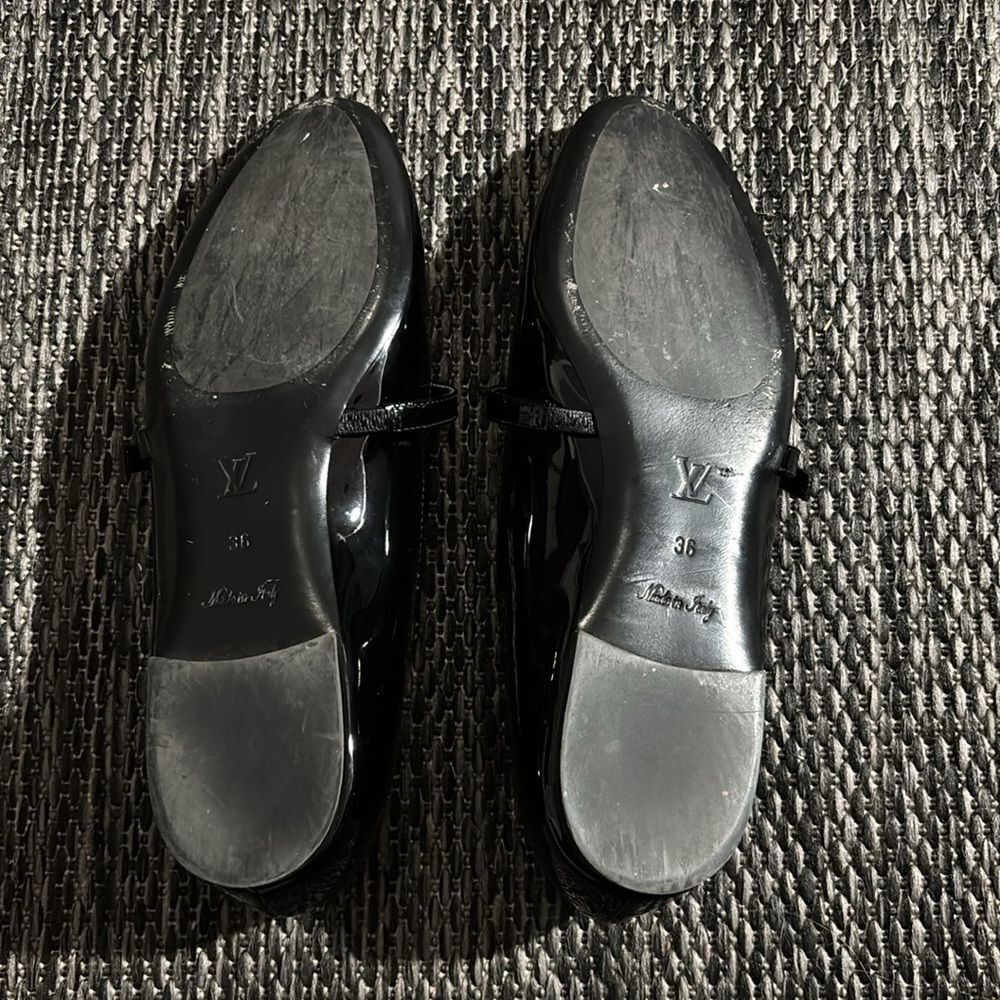LOUIS VUITTON Patent Uniformes Ballet Flats Black - Picture 2 of 11